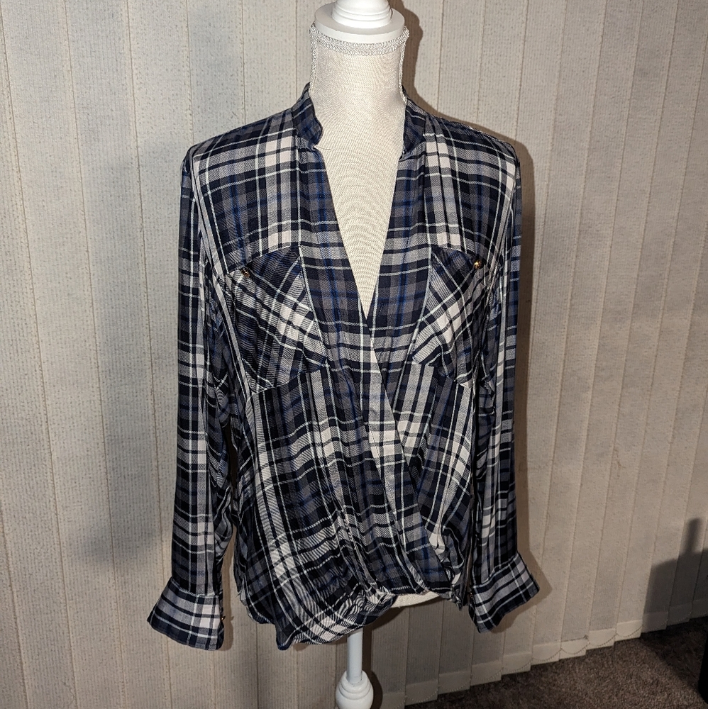 Ralph Lauren Plaid Long sleeve Blouse Size L